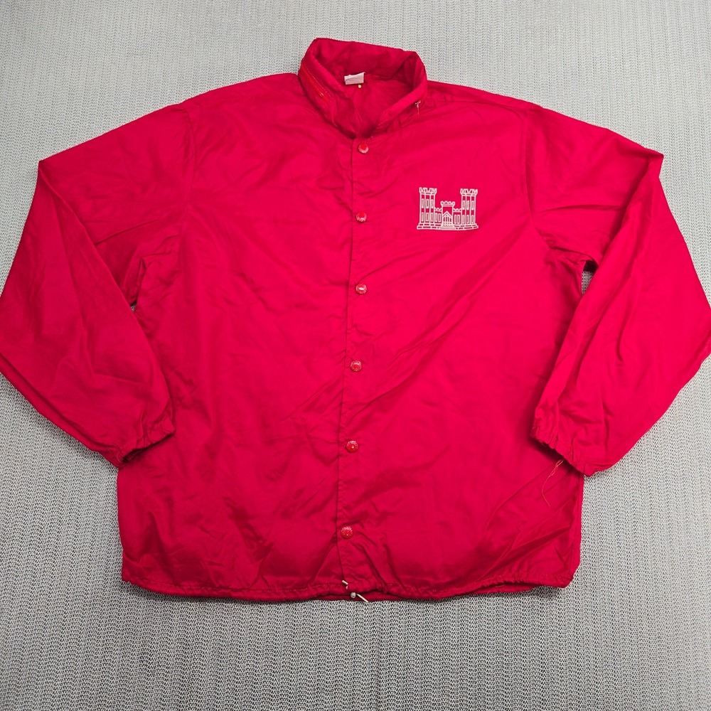 Vintage US Army Corps of Engineers Jacket Men Large Red Emergency Operations 90s